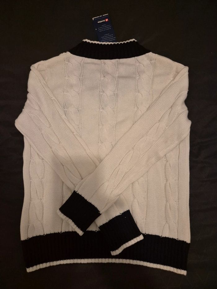 Pull neuf Lotto blanc et marine taille L - photo numéro 3