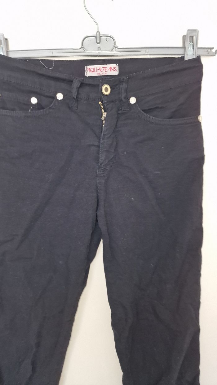 Pantalon coton stretch noir taille 34 36 coupe droite  Aquajeans - photo numéro 2