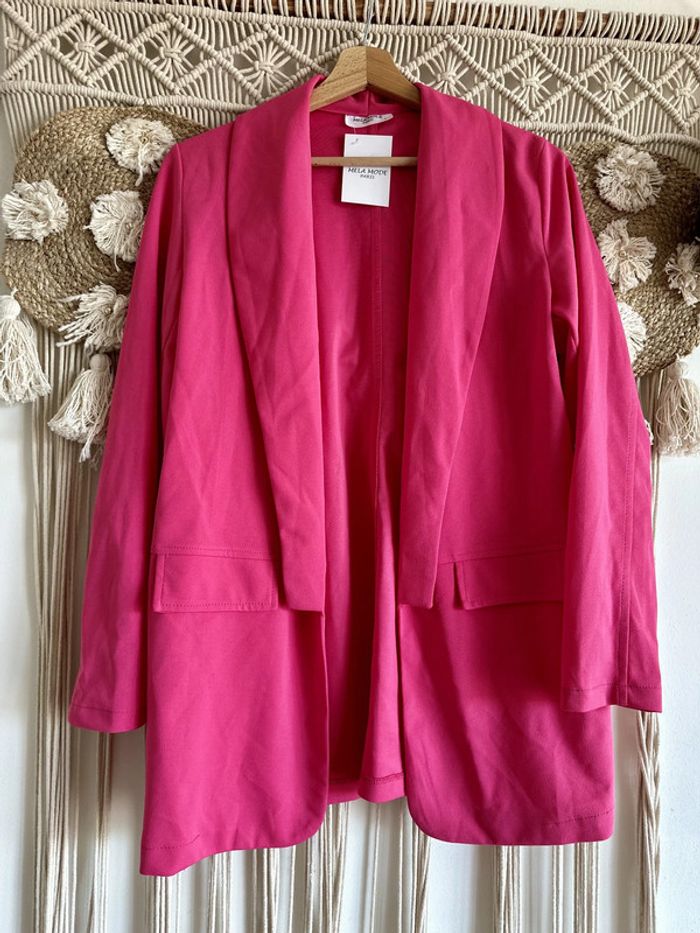 Blazer fluide rose taille L NEUF