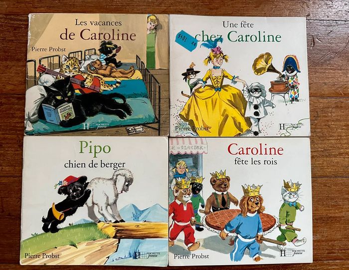 Lot de 4 livres anciens vintage Caroline Pierre Probst Hachette Jeunesse Pouf Noiraud