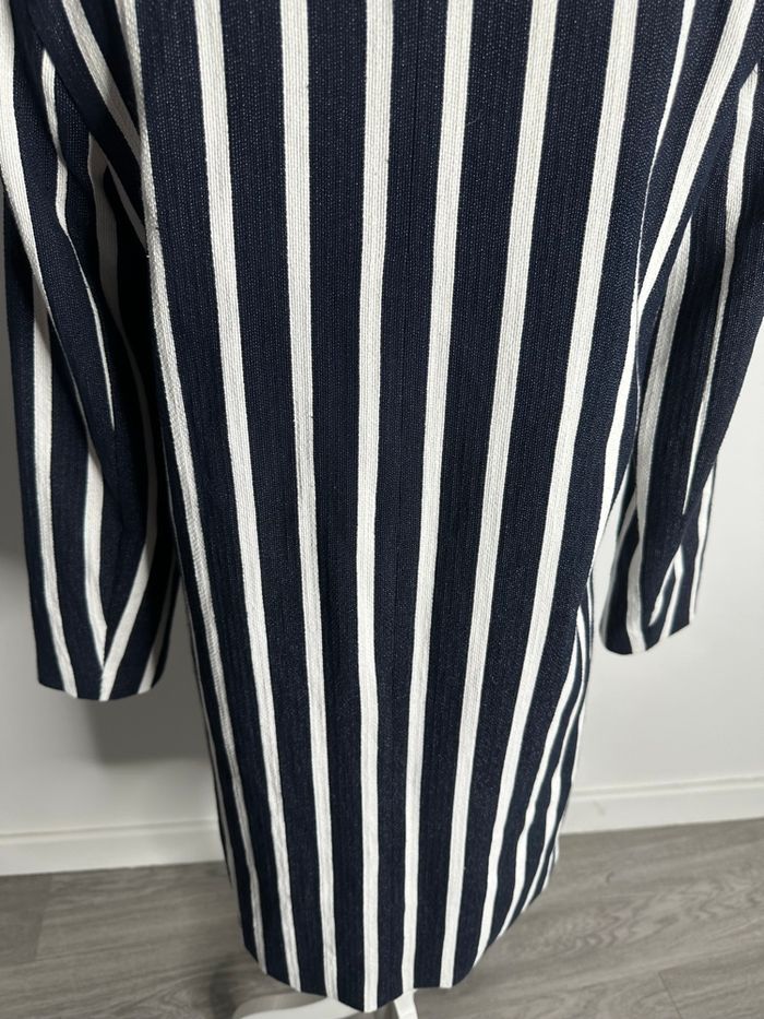 Veste longue à rayures bleue marine et blanche Gérard Darel T36 S - photo numéro 7