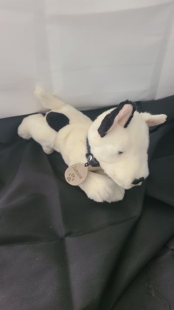 Keel Toys Tyson Bull Terrier Magnifique chien noir et blanc en peluche douce