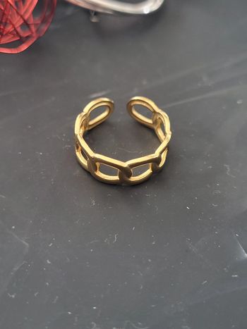 Bague ouverte tour chaîne Acier inoxydable dorée