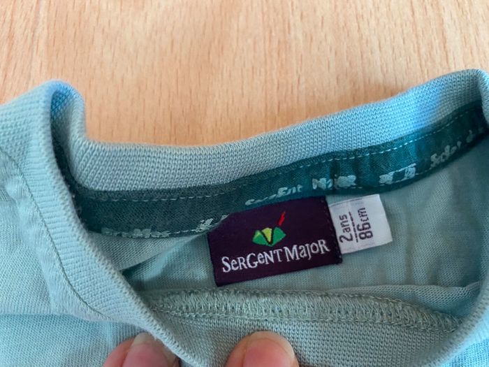 Joli T-shirt gris-bleu ML Sergent Major T. 2 ans/86 cm garçon - photo numéro 5