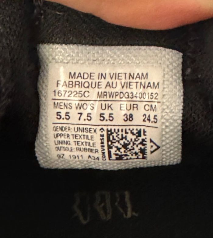 Converse noir en pti pois doré - photo numéro 5