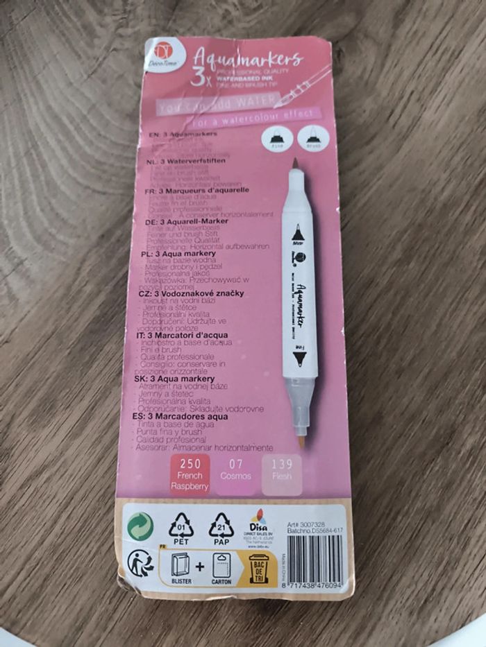 Lot de 3 aquamarkers aquarelle tons rose neuf - photo numéro 2