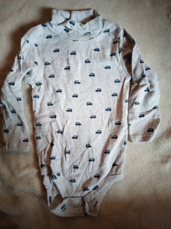 Body col roulé motif petite voiture taille 2 ans