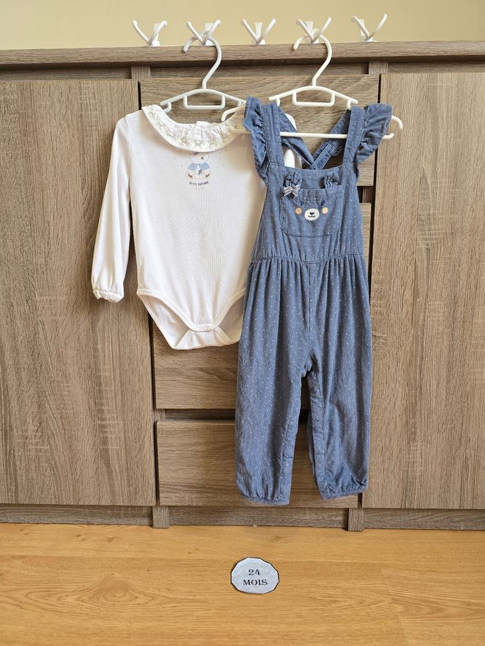 Vêtement Bébé Fille - Ensemble Salopette + Body - Sergent Major - 24 mois 86 cm