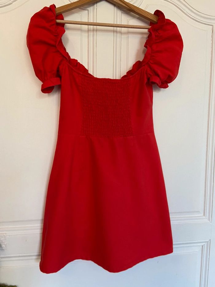 Mini robe rouge orangé Bershka taille S - photo numéro 6