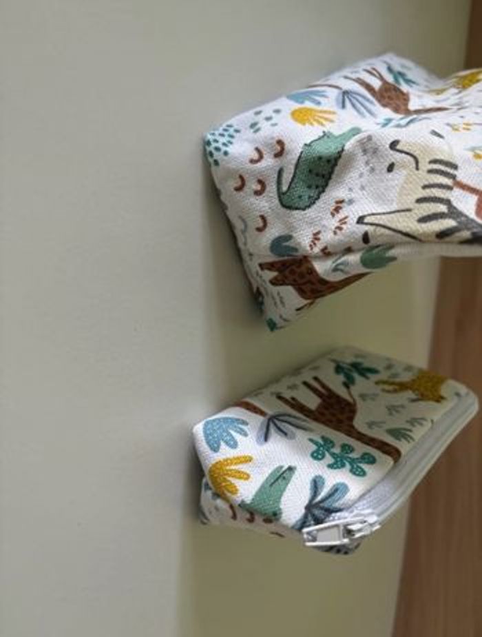 Ensemble de pochettes /trousses thème savane - photo numéro 5