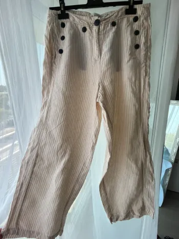 Pantalon 100% lin jambes larges Mat de Misaine