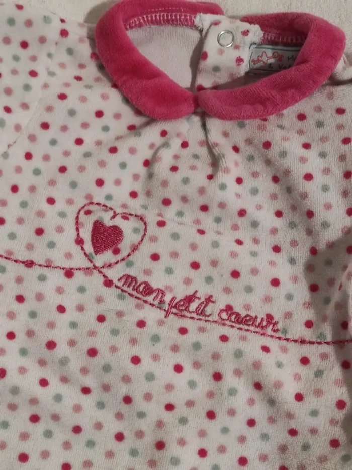 Pyjama velours - 6 Mois - Fille - photo numéro 2
