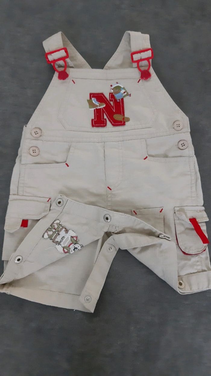 Salopette short garçon 100% coton - photo numéro 4