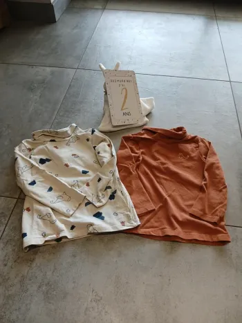 2 t-shirts manches longues col roulé Orchestra 23 mois