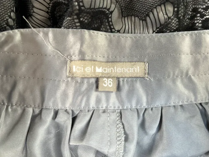 Minijupe noire et grise en dentelle Ici et Maintenant - Taille 36 - photo numéro 3