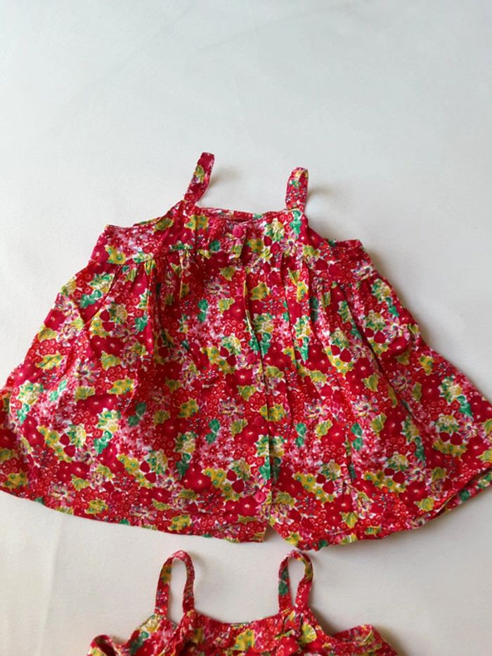 2 robes chemises été fleurs evolutif T. 6 mois - photo numéro 2