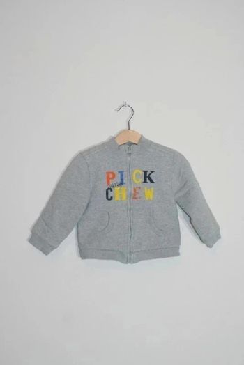 Sweat molletonné gris Grain de blé 23 mois