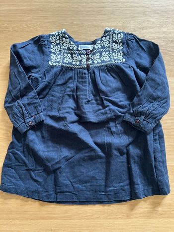 Robe Boutchou bleu marine fille 9 mois