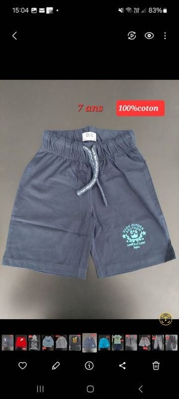 Short bleu marine garçon 7ans