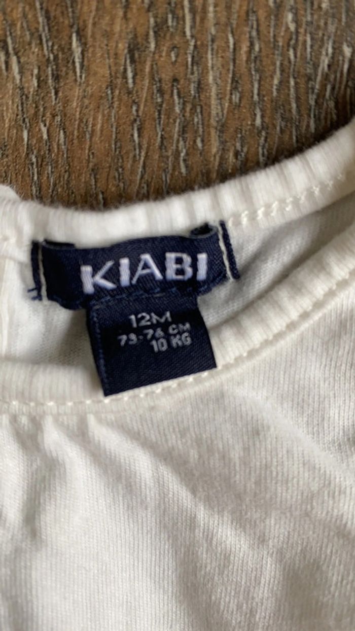 T-shirt manches longues Blanc étoiles dorées Kiabi 12 mois - photo numéro 3