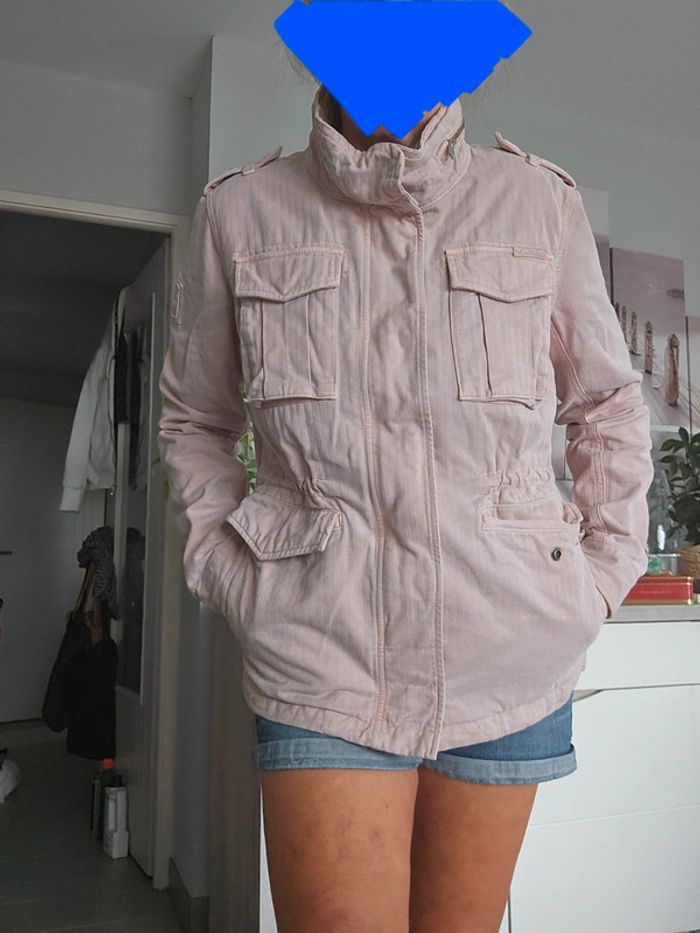 Veste rose poudré Superdry taille 38 - photo numéro 4