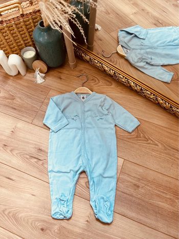 Taille 6 mois pyjama fin garçon Petit Bateau bleu ciel 💙