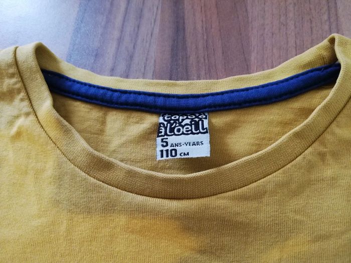 Tee-shirt manches longues moutarde 5 ans - photo numéro 4