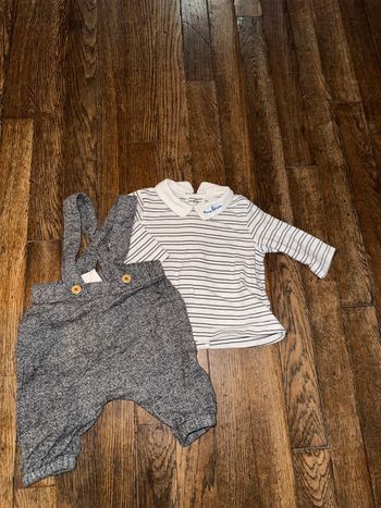 T-shirt Bout’chou et salopette H&M 1 mois