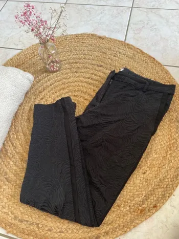 Pantalon effet zèbre en velour