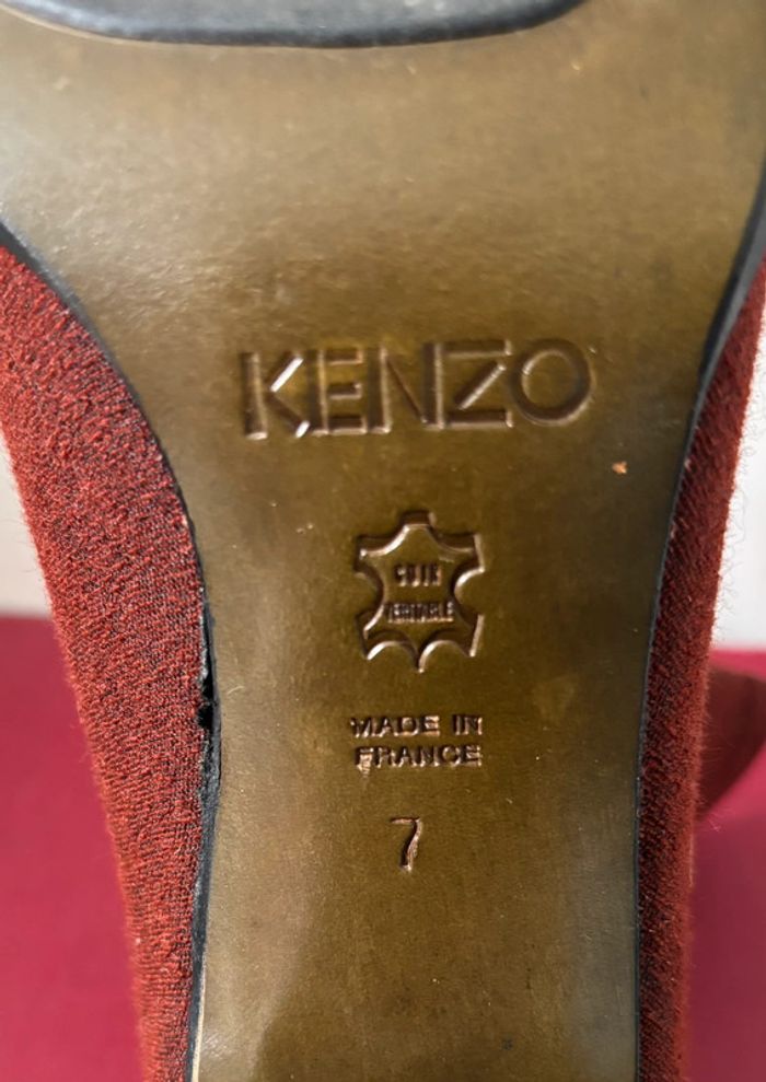 Bottines Kenzo Laine et Cuir Couleur Carmin T.40 - photo numéro 6