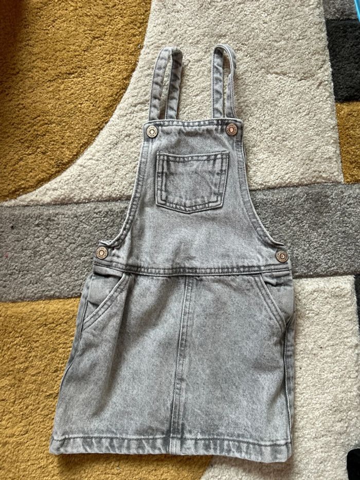 Robe chasuble courte en jean Mango kids