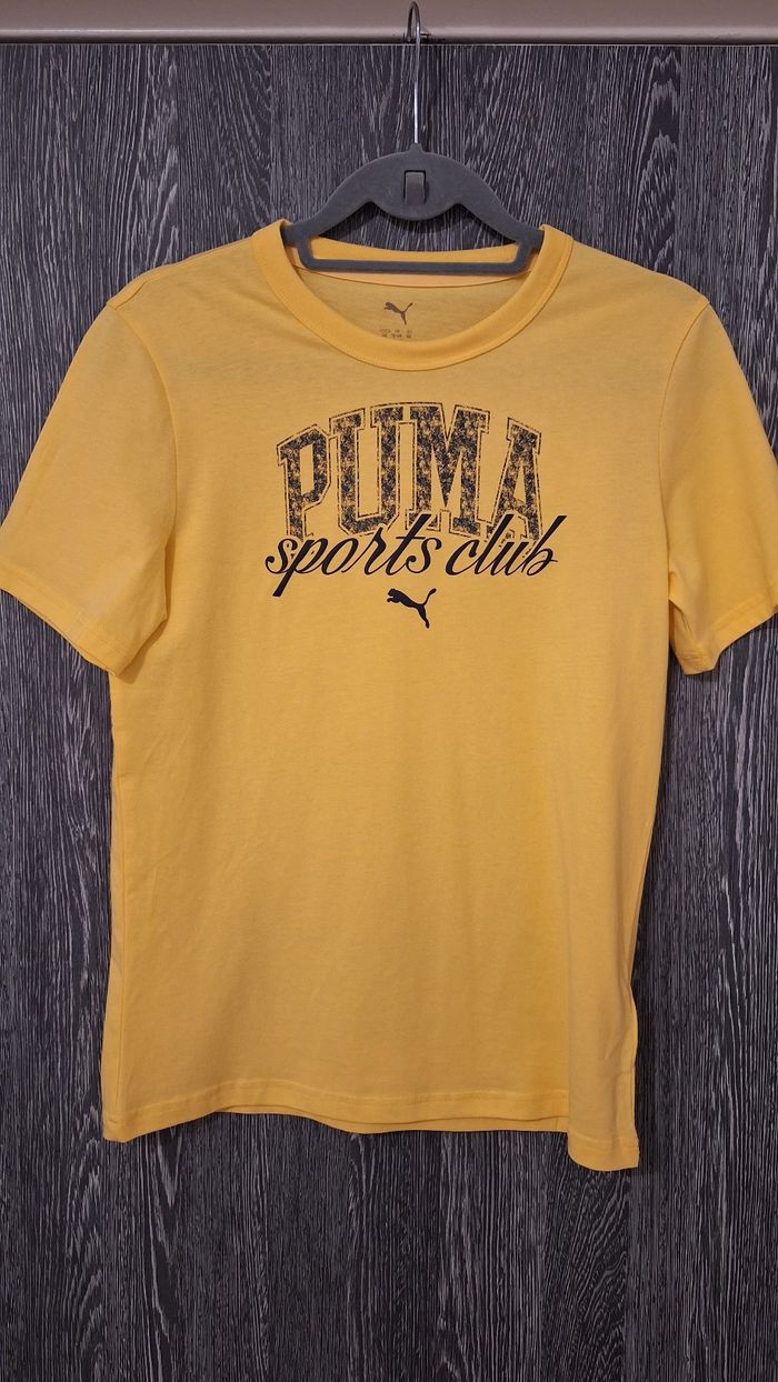 Tee-shirt manches courtes uni jaune Puma