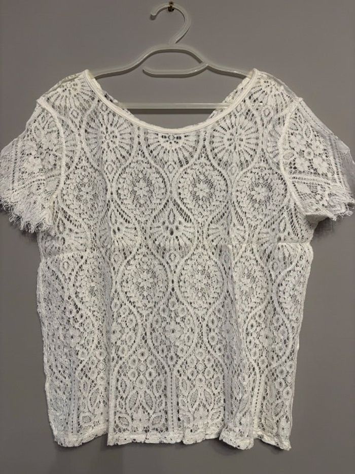 T-shirt broderie blanc