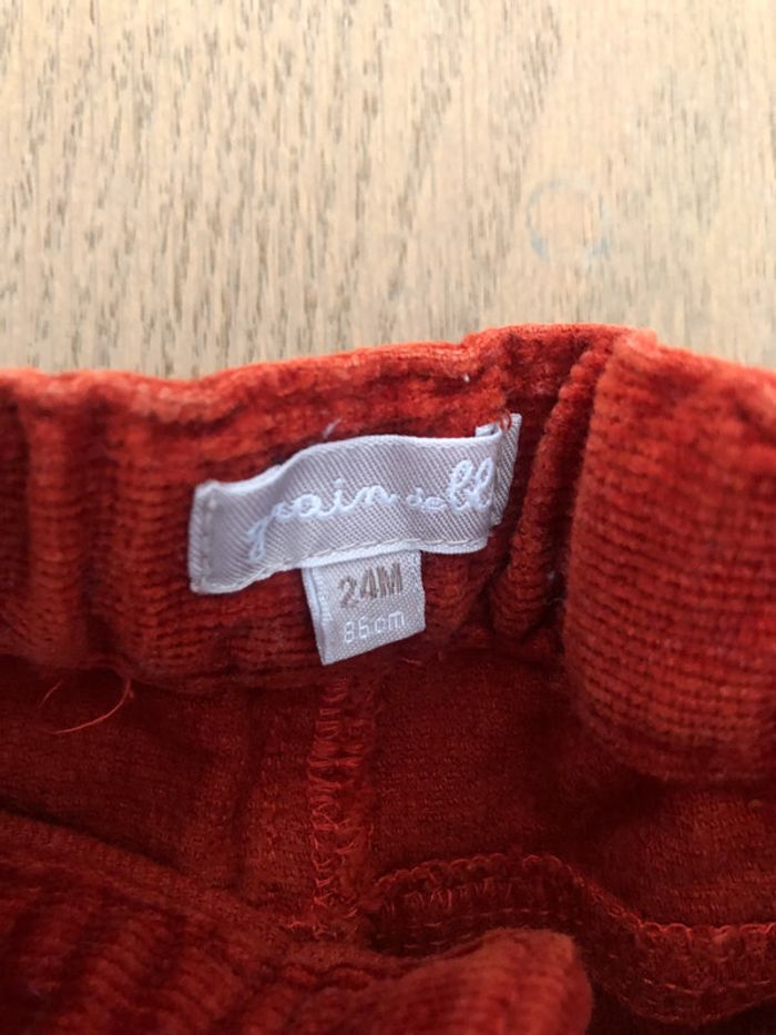 Pantalon brique velours 24 mois - photo numéro 2