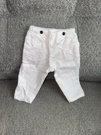 Pantalon confort poches festonnées bébé fille blanc Jacadi neuf