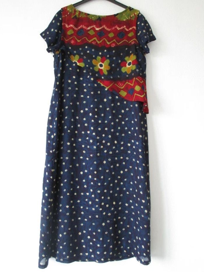 Robe longue vintage marine imprimée 38/40 TBE - photo numéro 11