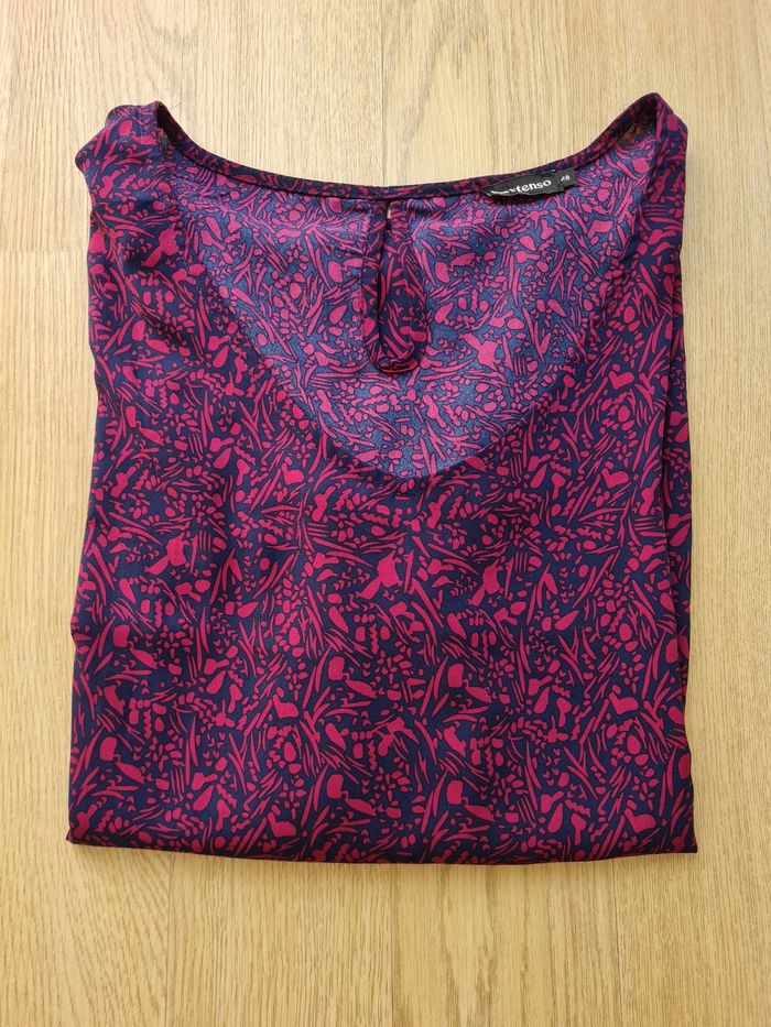 Blouse bordeaux et noir fluide écaillée taille 48 - photo numéro 3