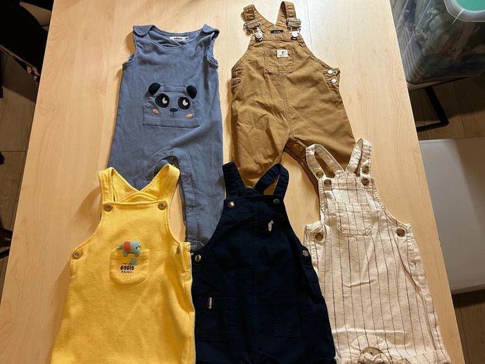 Lot 5 salopettes 9 mois