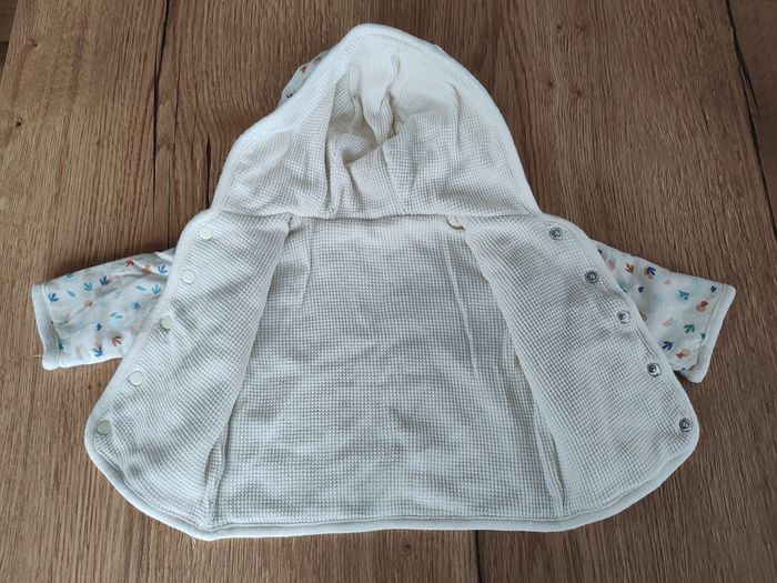 Gilet à capuche bébé fille 3 mois réversible - photo numéro 2