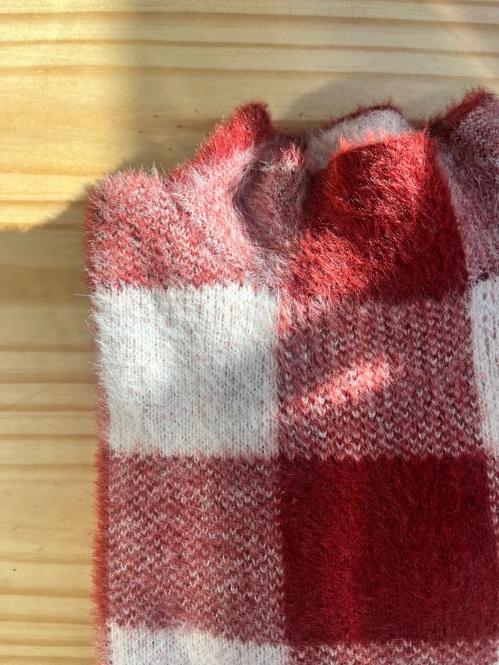 Pull à carreaux rouge et écru Zara Kids - photo numéro 4