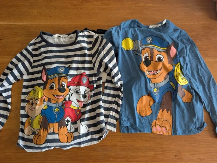 Lot 6 tee-shirts manches longues 6 ans pat patrouille, mickey - photo numéro 4