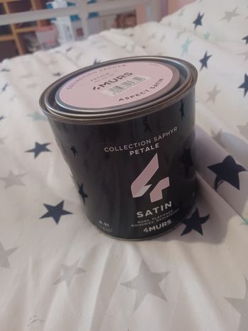 Pot de peinture rose pétale
