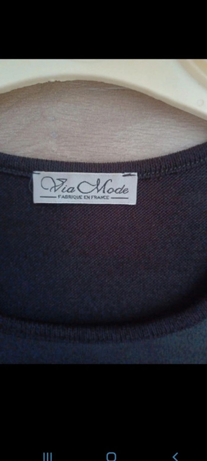 Tee shirt manches longues, Tirette decorative Taille 38/40 via mode - photo numéro 3