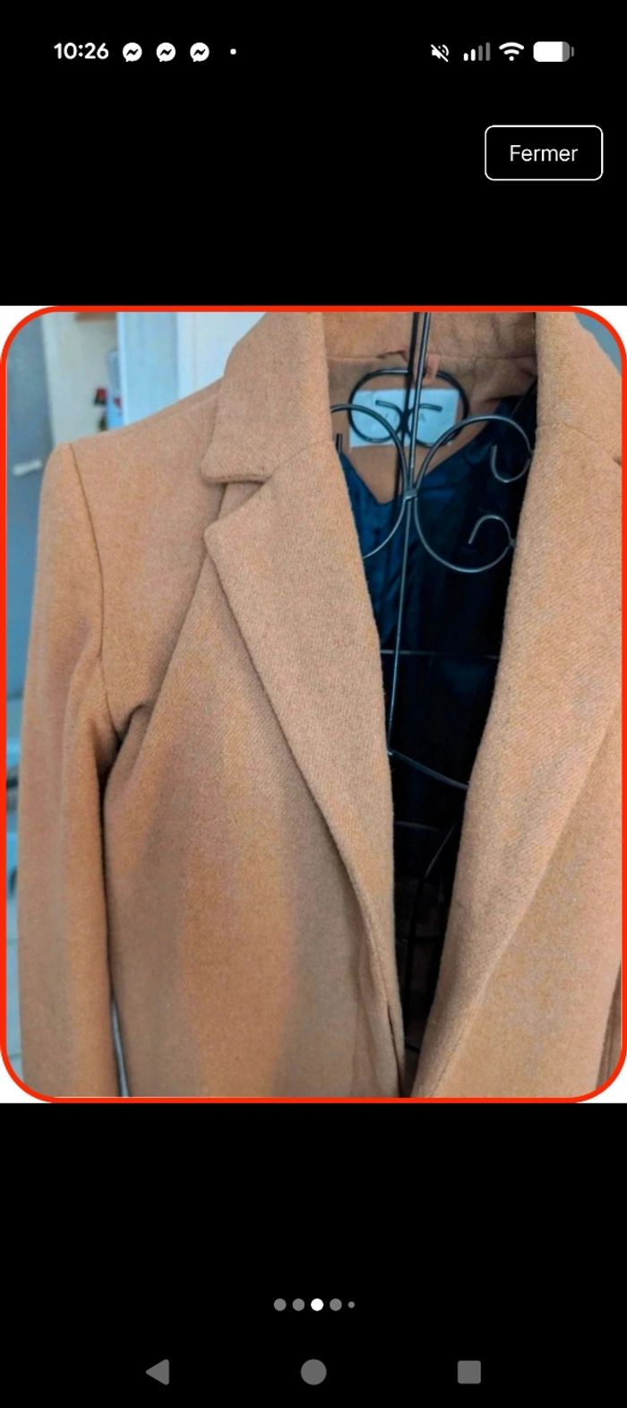 Superbe Manteau Droit Camel de la marque VILA Clothes - photo numéro 3
