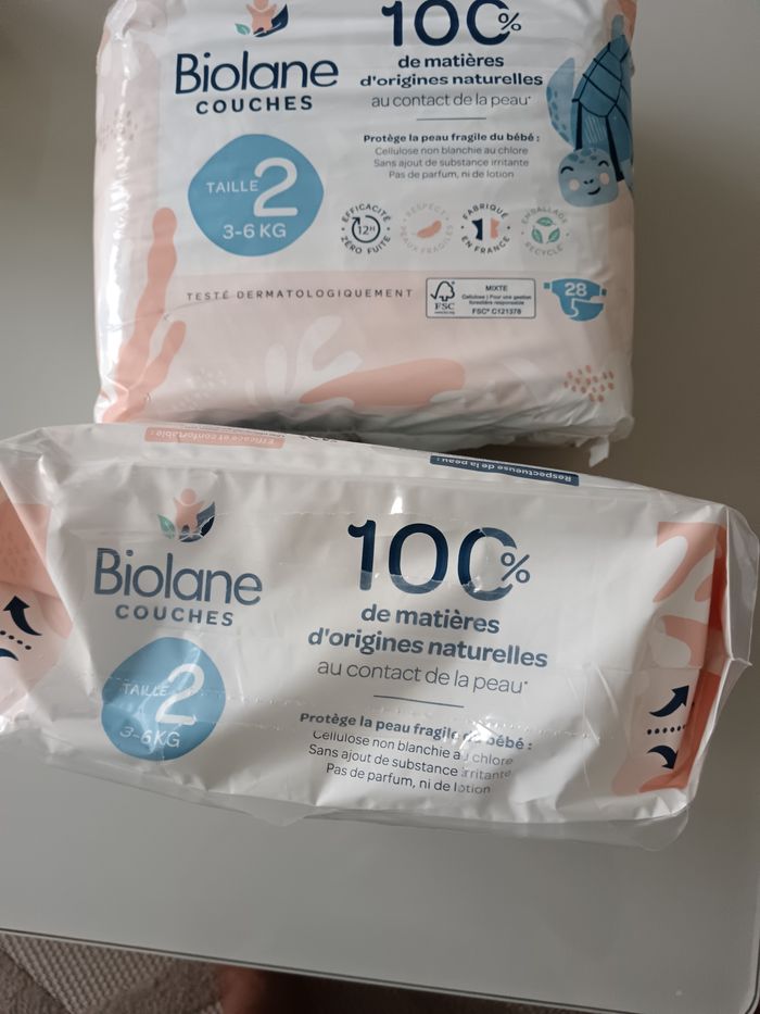 2 paquets couches bébé Biolane taille 2 - photo numéro 3
