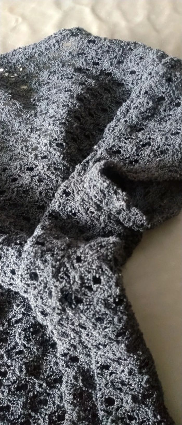 Haut noir ajouré en crochet vintage femme jennyfer 36 - photo numéro 15