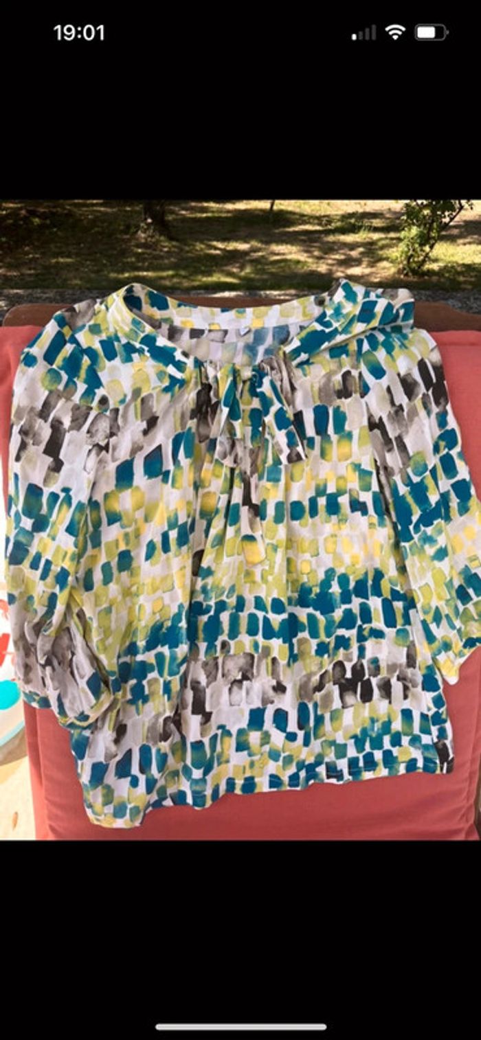 Blouse vert bleu