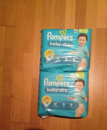 2 paquets de couches Pampers baby dry taille 6
