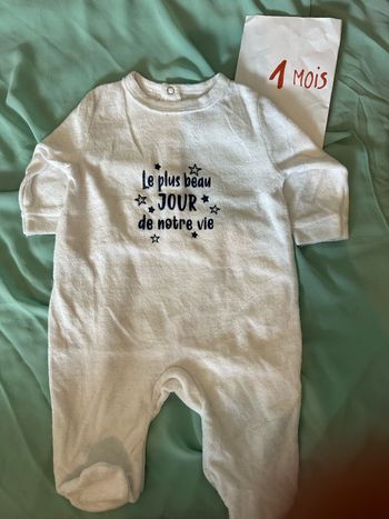 Pyjama d’hiver mixte 1 mois