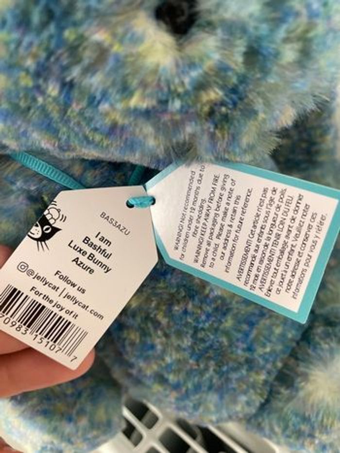 Peluche Jellycat Bashful Luxe Bunny Azure - photo numéro 3